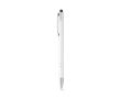 Stylo gravé en aluminium avec pointe tactile couleur blanc