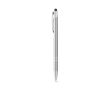 Stylo gravé en aluminium avec pointe tactile couleur argenté mat
