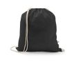 Sac à cordon en coton recyclé et polyester 150 g/m² couleur noir
