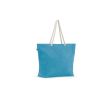 Sac de plage en coton recyclé avec anses longues 220 g/m2 couleur bleu ciel