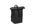 Sac à dos roll-top de voyage en polyester recyclé imperméable 14\" couleur noir