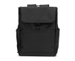 Sac à dos en cuir synthétique avec rabat, idéal pour PC portable 16\" couleur noir