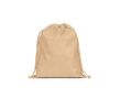 Sac à cordons moyen en non-tissé avec fermeture thermosoudée 60 g/m² couleur marron clair
