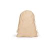 Grand sac à cordons en non tissé avec fermeture thermoscellée 60 g/m² couleur marron clair