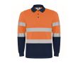 Polo de travail à manches longues 170 g/m² Roly Polaris L/S  couleur orange fluorescent