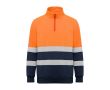 Sweat-shirt de travail haute visibilité 280 g/m² Roly Spica  couleur orange fluorescent