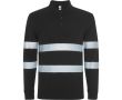 Polo unisexe manches longues haute visibilité 220 g/m² Roly Foran L/S couleur noir