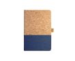 Carnet personnalisé écologique en liège couleur bleu