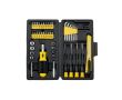 Kit d'outils en acier et plastique, 45 pièces dans un étui couleur noir