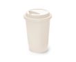 Tasse à emporter en plastique réutilisable avec couvercle 450ml couleur blanc cassé