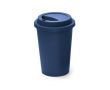 Tasse à emporter en plastique réutilisable avec couvercle 450ml couleur bleu marine