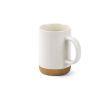 Tasse en céramique avec base en liège amovible et finition mate 320 ml couleur blanc cassé
