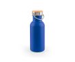 Bouteille en acier inoxydable avec bouchon en bambou et anse 580ml couleur bleu
