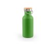 Bouteille en acier inoxydable avec bouchon en bambou et anse 580ml couleur vert