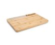 Planche à pain en bambou rainurée avec couteau inclus couleur naturel
