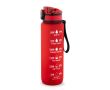 Gourde mate en RPET, toucher gomme, avec phrases motivantes 1,06 ml couleur rouge