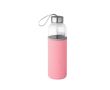 Bouteille en verre avec bouchon en acier inoxydable et sangle 520ml couleur rose clair 