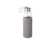 Bouteille en verre avec bouchon en acier inoxydable et sangle 520ml couleur gris clair