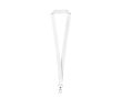 Cordon en polyester fabrication UE pour sublimation avec mousqueton couleur blanc