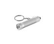 Porte-clés aluminium partiellement recyclé avec lampe LED 3 positions couleur argenté mat