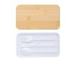 Boîte à lunch double compartiment et couverts 800ml Duo Compact couleur blanc