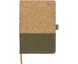 Carnet A5 en liège et coton pour entreprise, pages lignées couleur vert