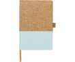 Carnet A5 en liège et coton pour entreprise, pages lignées couleur bleu pastel