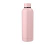 Bouteille thermos personnalisée en acier recyclé, finition mate 500ml couleur rose pastel