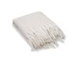 Couverture en polyester recyclé au toucher doux type mohair 300 g/m² couleur beige