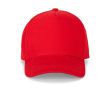 Casquette en coton brossé 5 panneaux avec boucle métallique 260 g/m² couleur rouge