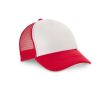 Casquette en polyester avec filet et fermeture en plastique 150 g/m² couleur rouge
