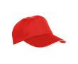 Casquette style sandwich polyester fermeture lacet et trous d'aération couleur rouge