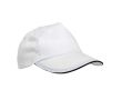 Casquette style sandwich polyester fermeture lacet et trous d'aération couleur blanc
