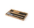 Set de barbecue dans un coffret en bambou avec ustensiles pour grill couleur naturel