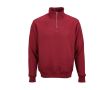 Sweat-shirt unisexe en coton bio avec fermeture 1/4 340g/m² Malibu couleur bordeaux