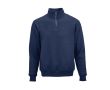 Sweat-shirt unisexe en coton bio avec fermeture 1/4 340g/m² Malibu couleur bleu marine