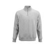Sweat-shirt unisexe en coton bio avec fermeture 1/4 340g/m² Malibu couleur gris chiné