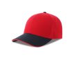 Casquette en coton recyclé et bio avec visière avec détails couleur rouge foncé