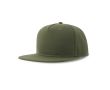 Casquette en polyester recyclé avec visière plate 5 panneaux 300 g/m² couleur vert olive