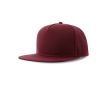 Casquette en polyester recyclé avec visière plate 5 panneaux 300 g/m² couleur rouge foncé