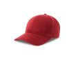 Casquette en polyester recyclé à 6 panneaux, toucher velours 135 g/m² couleur rouge foncé