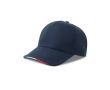 Casquette en polyester recyclé avec visière italienne, 220 g/m² couleur bleu marine