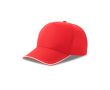 Casquette de baseball à 5 panneaux en polyester recyclé, 220 g/m² couleur rouge
