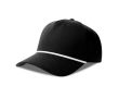 Casquette de baseball 5 panneaux avec cordon et fermeture snapback couleur noir