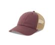 Casquette trucker 6 panneaux avec mesh et fermeture velcro couleur bordeaux