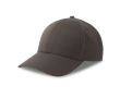Casquette de baseball en polyester écologique, 6 panneaux et velcro couleur gris foncé