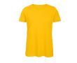 T-shirt pour femme en coton biologique à manches courtes 140 g/m² B&C couleur jaune foncé