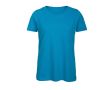 T-shirt pour femme en coton biologique à manches courtes 140 g/m² B&C couleur bleu lagon