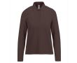 Polo classique pour femme en coton piqué à manches longues 180 g/m²  couleur marron foncé