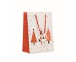 Sac cadeau en papier de taille moyenne sur le thème de Noël couleur blanc
